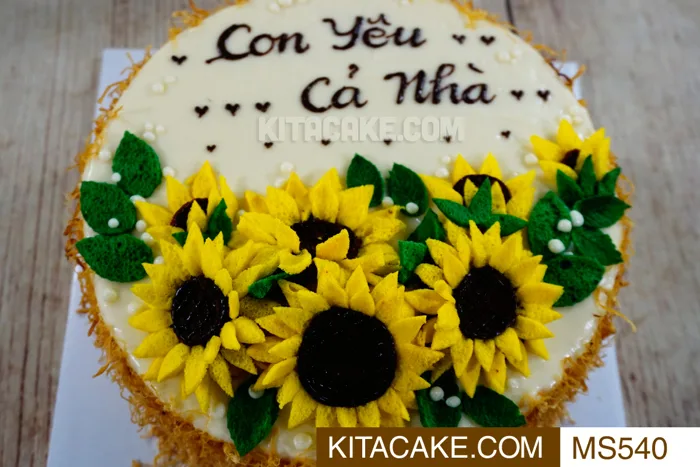 Bánh sinh nhật mặn tạo hình hoa hướng dương MS540
