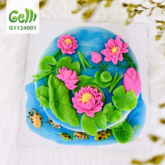 Bánh Sinh Nhật Rau Câu 4D Hoa Sen - GELLI - G1124001