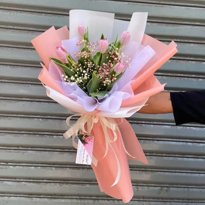 Bó hoa tulip hồng mừng sinh nhật - Em Xinh - B24392