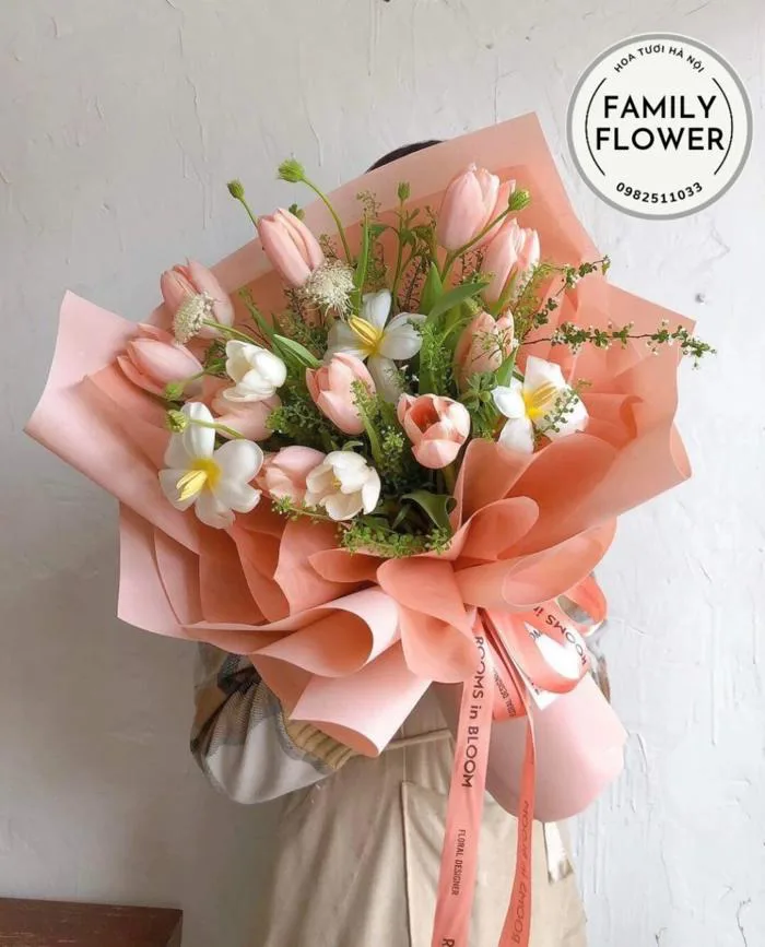 Hoa Tulip hồng ! Bó hoa Tulip chúc mừng sinh nhật tại Hà Nội.