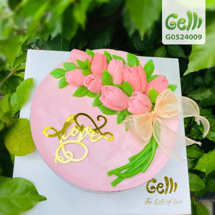 Bánh Sinh Nhật Rau Câu 4D Nhành Hoa Tulip Hồng - GELLI - G0524009 Bánh Sinh Nhật Rau Câu 4D Nhành Hoa Tulip Hồng - GELLI - G0524009