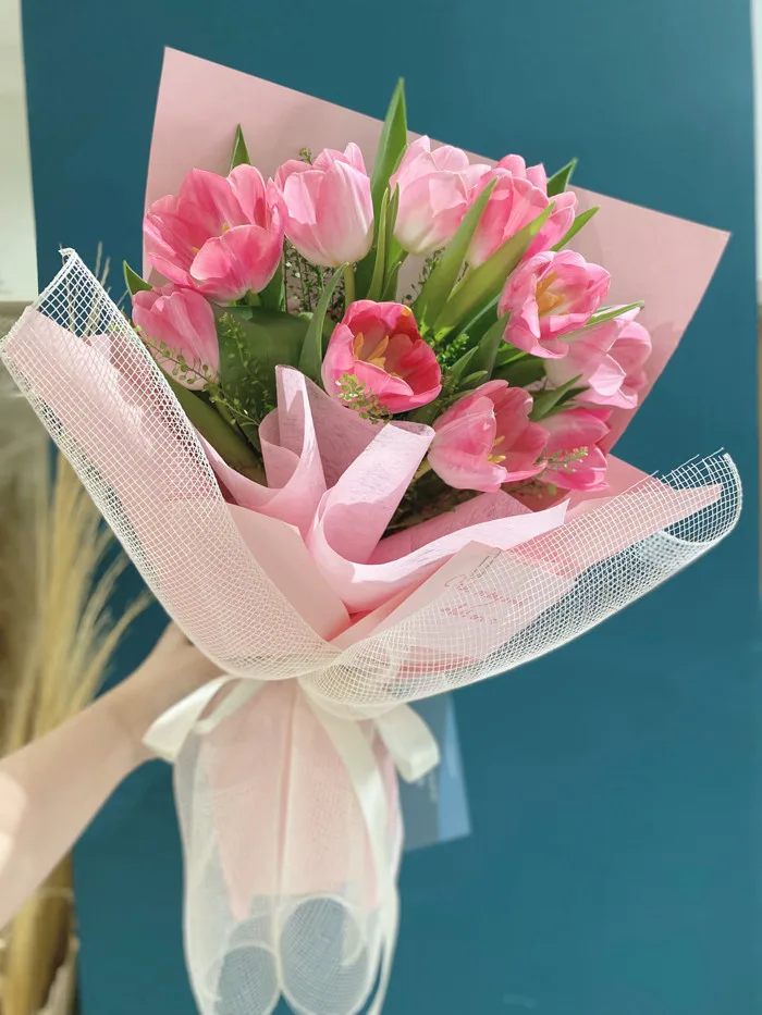POEM FLOWERS - Hoa sinh nhật - hoa tulip tươi tặng người yêu bó hoa tulip hồng sang trọng POEM FLOWERS - Hoa sinh nhật - hoa tulip tươi tặng người yêu bó hoa tulip hồng sang trọng